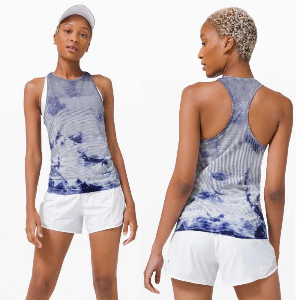 Lululemon Swiftly Tech Tank 2.0 *Wash In Shibori Stripe Midnight Orchid Size 8